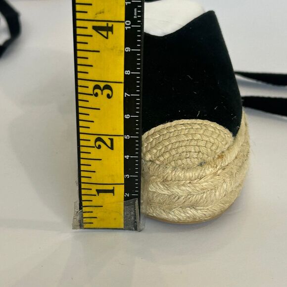 Soludos Wedge Shoes Women’s Size 8 Color Black Tan Tie Up Ankles Sandals - Picture 12 of 12